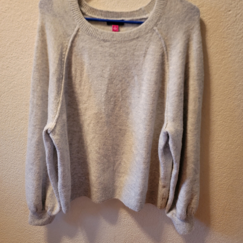 Vince Camuto Light Gray Crew Neck Sweater